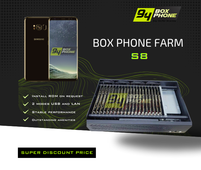 Box Phone Farm S8+/ S8 USB / LAN Ports